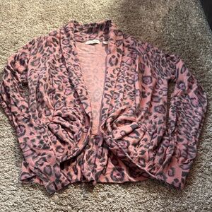 Boston Proper Pink Animal Print Sweater